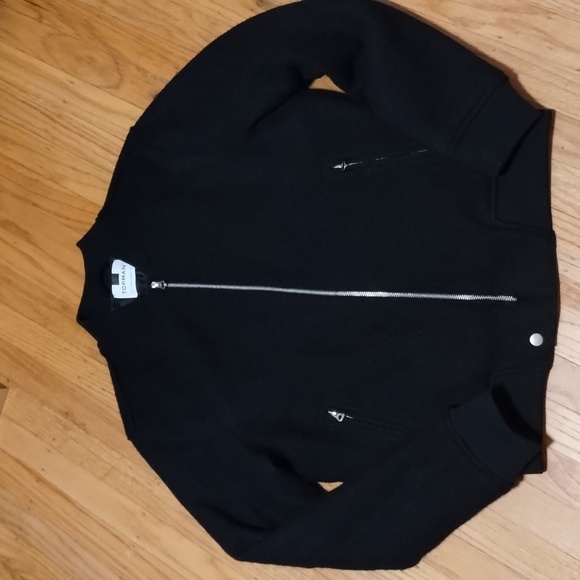 Topman wool blend black bomber jacket w pockets Sz S - Picture 14 of 17